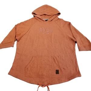 AKOO Hoodie Mens XXL Orange Short Sleeve Pullover Logo Drawstring Hem Streetwear